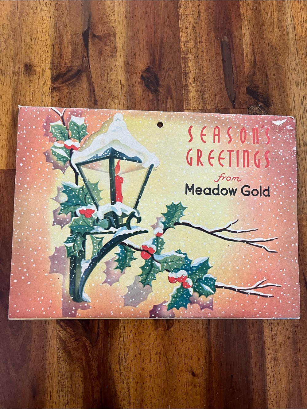 1946 MEADOW GOLD Christmas Promo Ad Calendar Vtg 40s MCM Recipes ‘Old South’